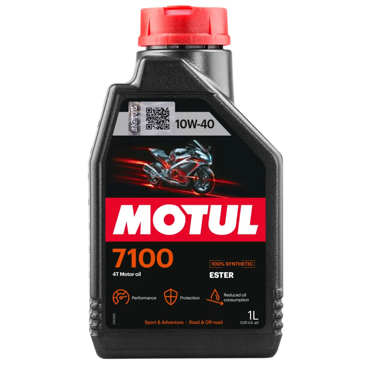 Motul 7100 10W-40 4T Fully Synthetic Motorcycle Engine Oil API SP JASO MA2 1L