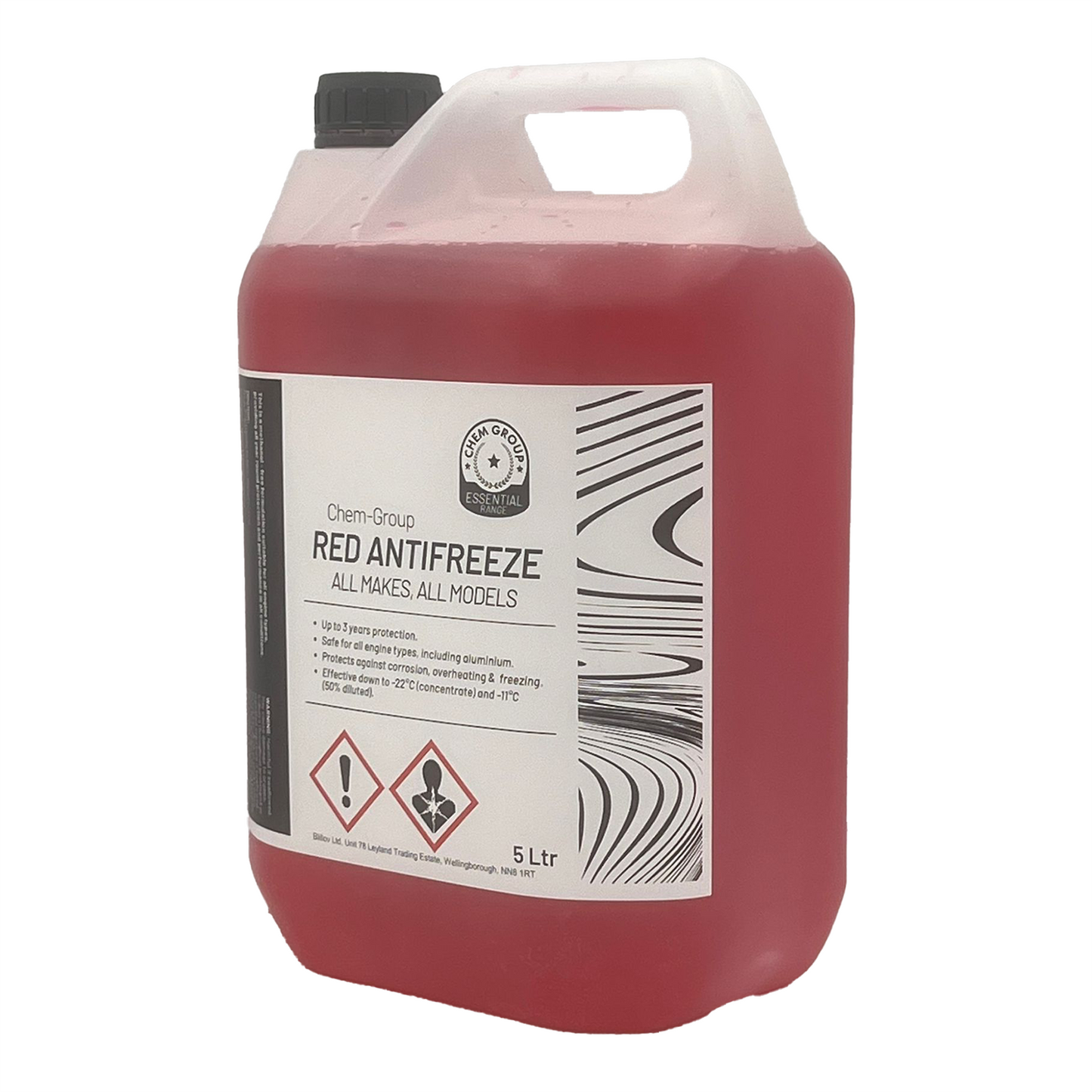 Red Coolant Concentrated -22ºC OAT Antifreeze Ready to Use SAE J1034,D3306 5L