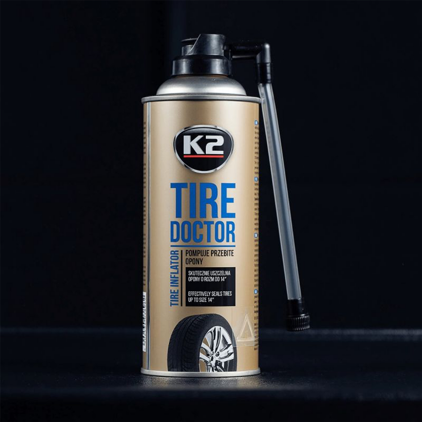 K2 Tire Doctor Inflator Seals Inflates Punctured Tires Tube Wheel Repair 400ml