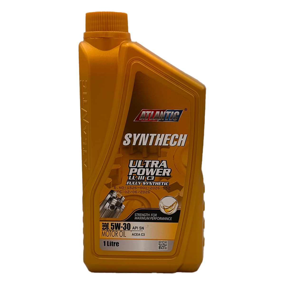 Atlantic 5W-30 Fully Synthetic Engine Oil API SN ACEA C3 LL III VW 504/507