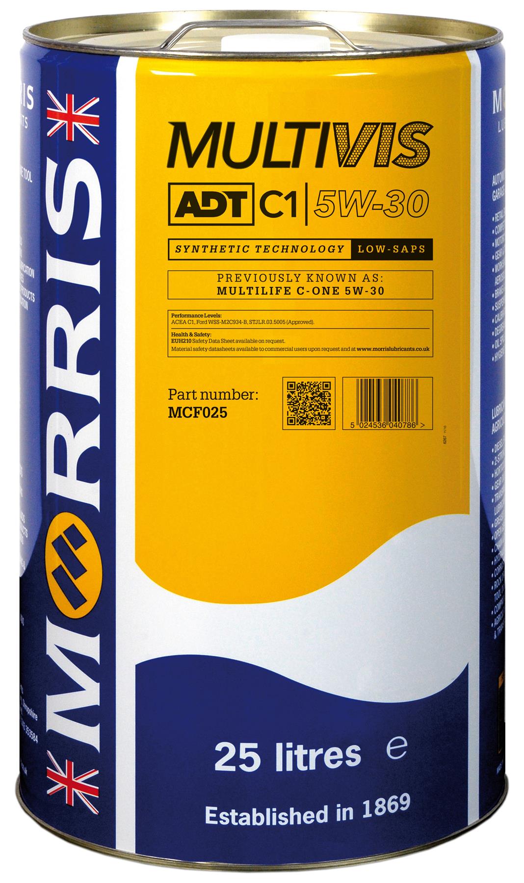 MORRIS 5w30 Fully Synthetic Engine Oil Low Saps ACEA C1, STJLR.03.5005