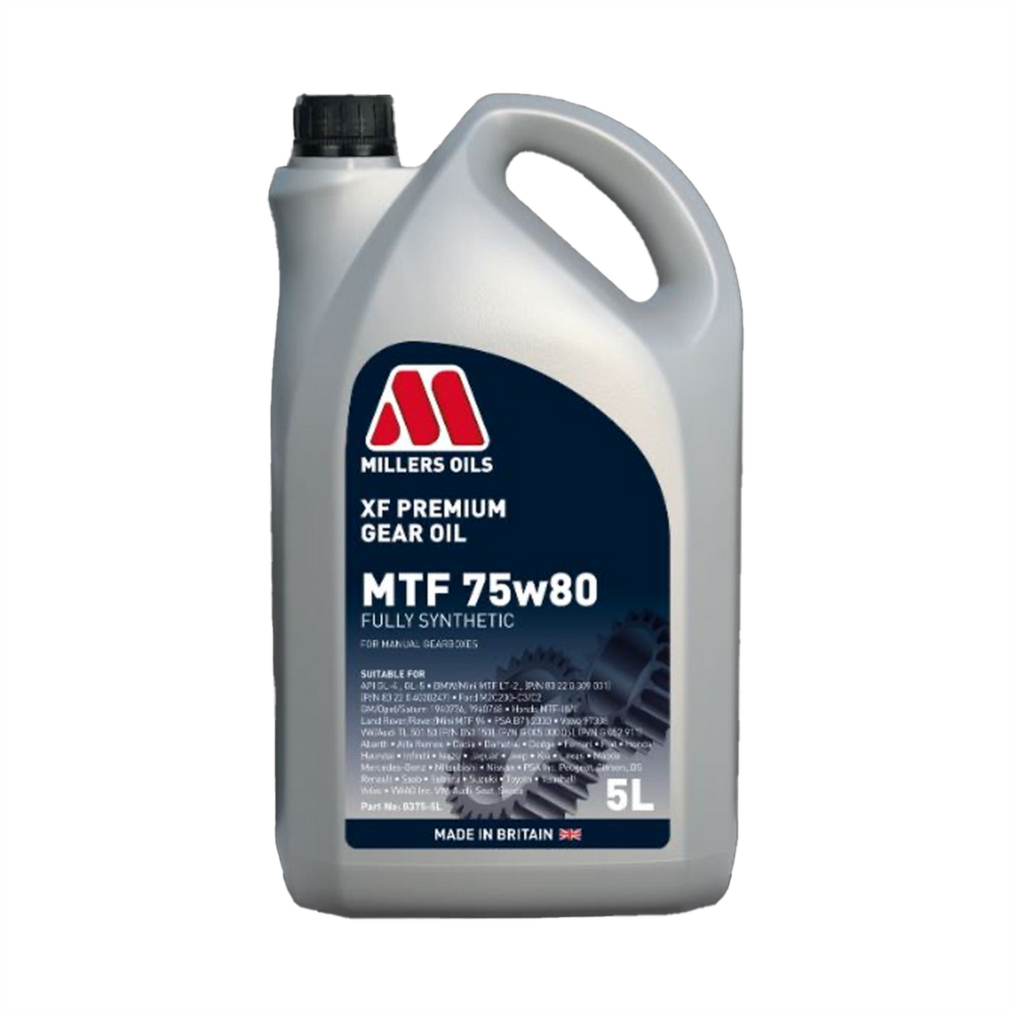 Millers XF Premium MTF 75w80 Fully Synthetic Gear Oil API GL-4, GL-5