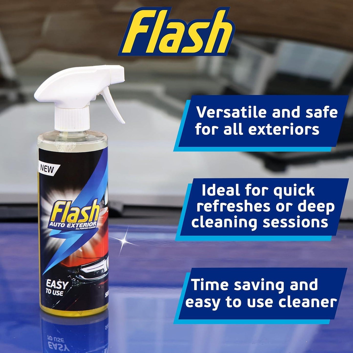 FLASH All-Purpose Exterior Car Cleaner Spray Safe for All Surfaces 500ml