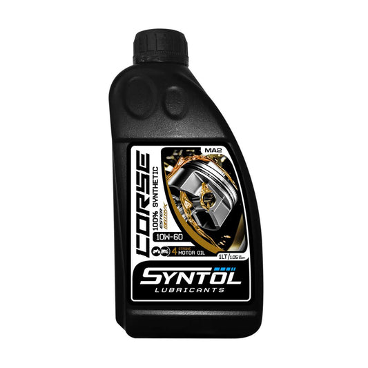 Syntol Corse 4T 10W-60 Fully Synthetic Motorcycle Engine Oil Jaso MA/MA2