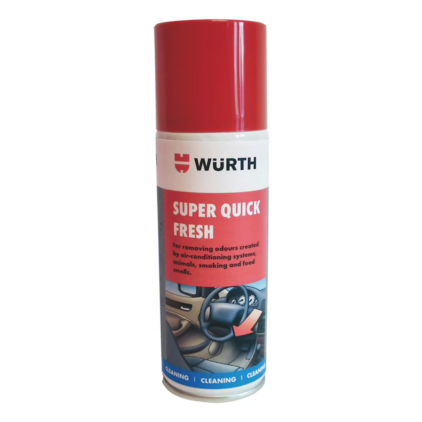 Wurth Car Deodoriser Spray 150ML AC Cleaner Odour Remover Quick Fresh Citrus Scent