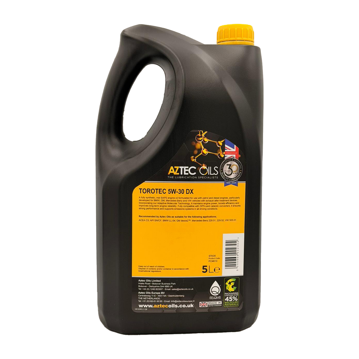 Aztec 5W-30 Fully Synthetic Engine Oil Acea C3 API SN/CF BMW LL-04 GM Dexos 2