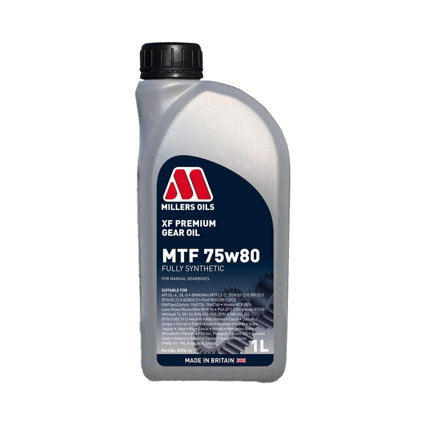 Millers XF Premium MTF 75w80 Fully Synthetic Gear Oil API GL-4, GL-5 1L