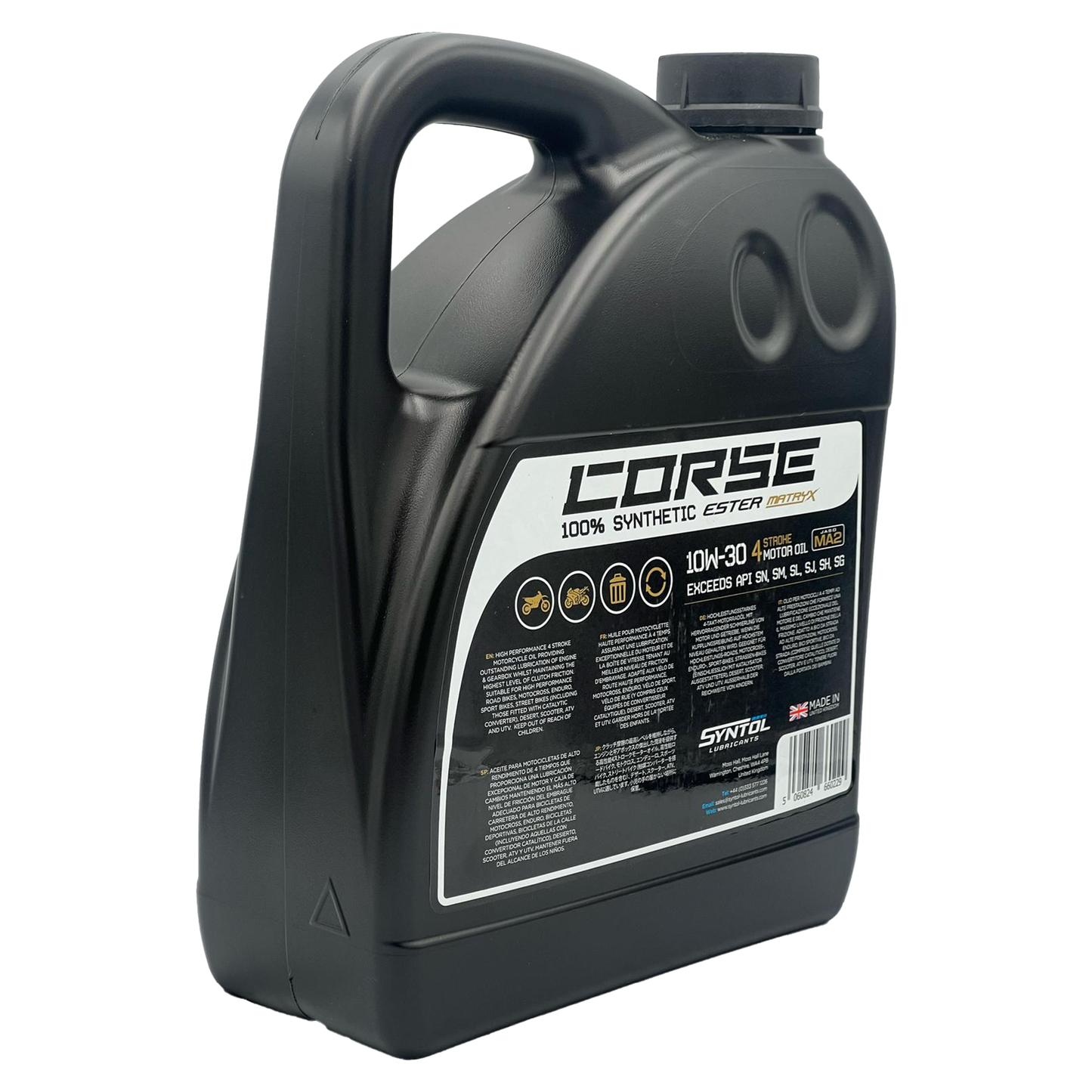 Syntol Corse 4T 10W-30 Motorcycle Fully Synthetic Engine Oil Jaso MA2/MA