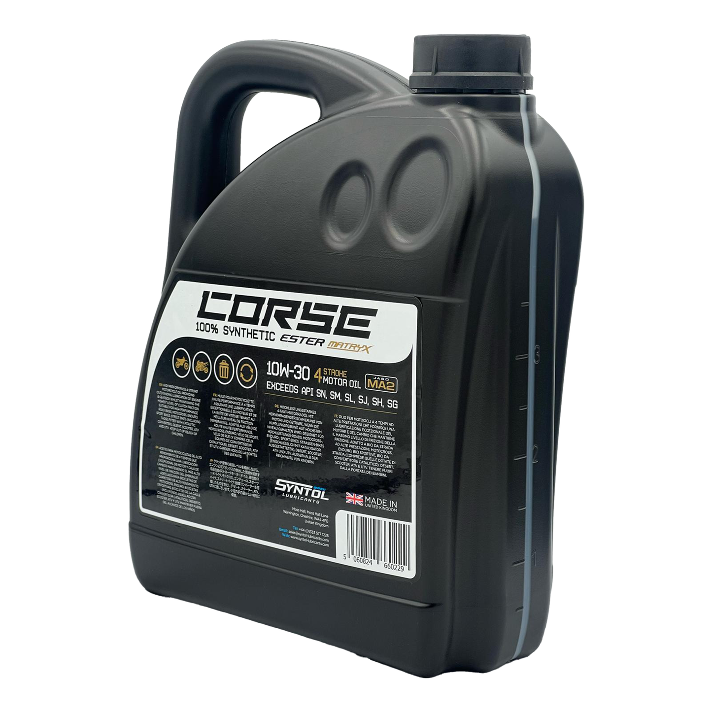Syntol Corse 4T 10W-30 Motorcycle Fully Synthetic Engine Oil Jaso MA2/MA