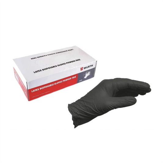 WURTH - Disposable Gloves - Black - Nitrile Power-Free - Large - Box of 100