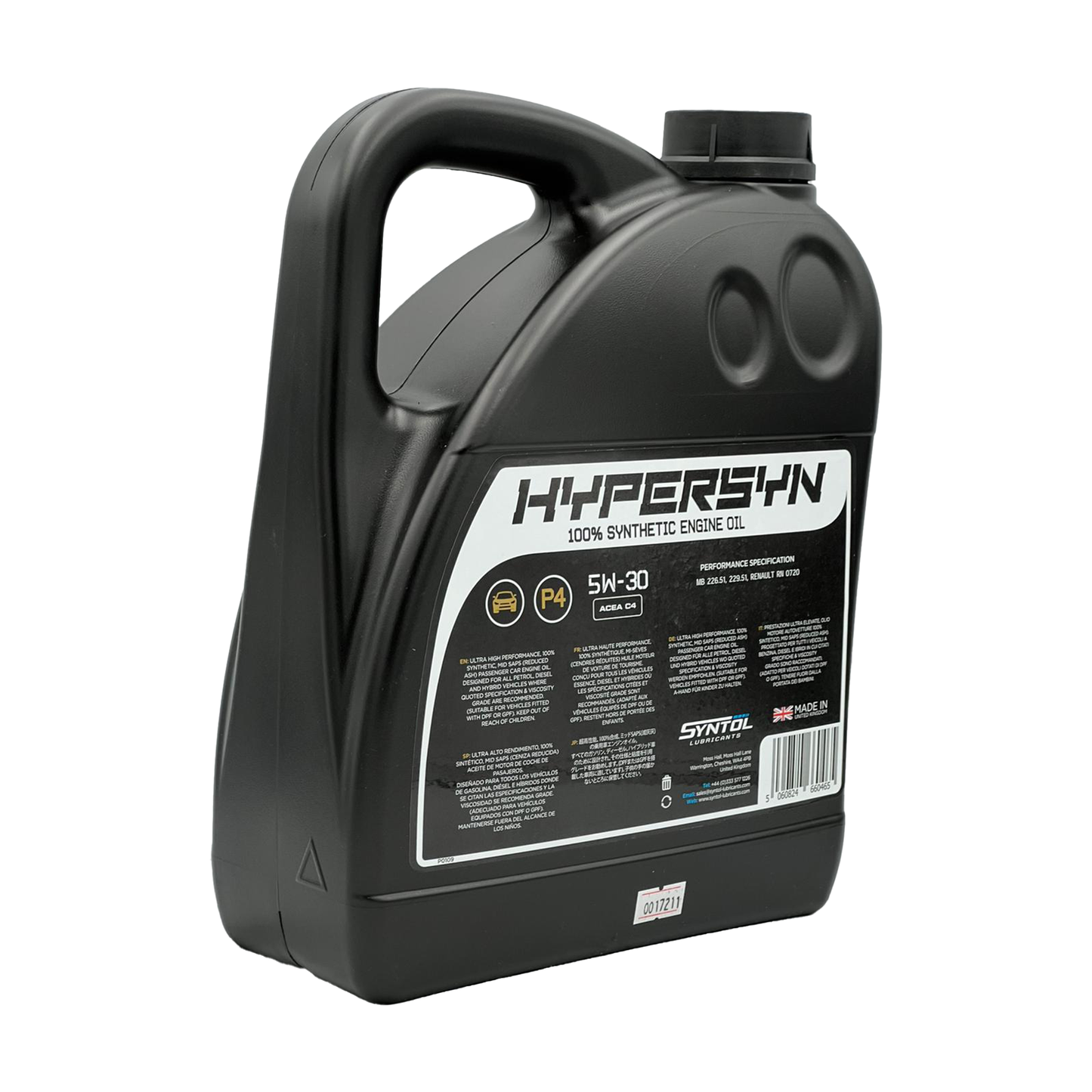 Syntol 5W-30 Fully Synthetic Low SAPS Engine Oil ACEA C4 RN0720 MB 229.51