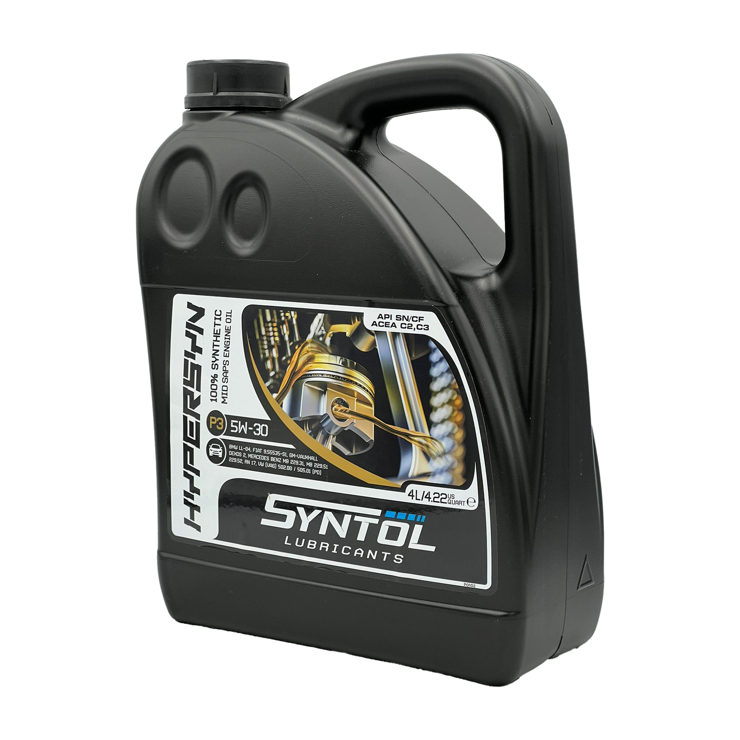 Syntol 5W-30 Fully Synthetic Engine Oil Acea C3 BMW LL-04 Dexos2 SYNTOL HYPER-SYN P3