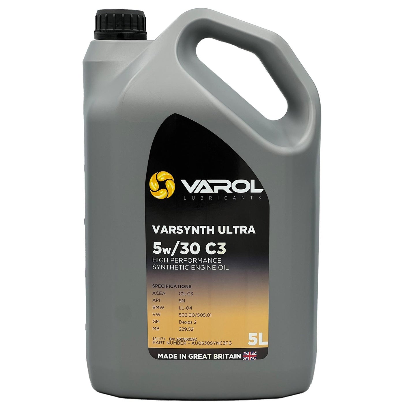 Varol Premium 5w30 Fully Synthetic Long Life Engine Oil Mid Saps C3 dexos2