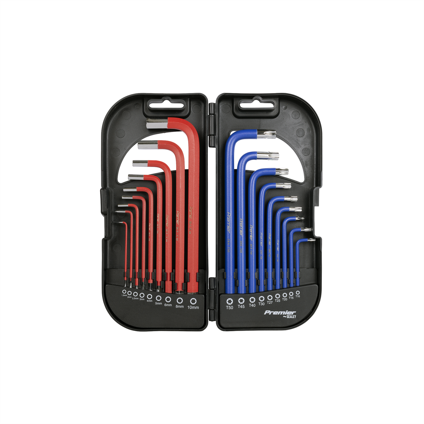 Sealey AK7176 18pc Long TRX-Star & Ball-End Hex Key Set Anti-Slip