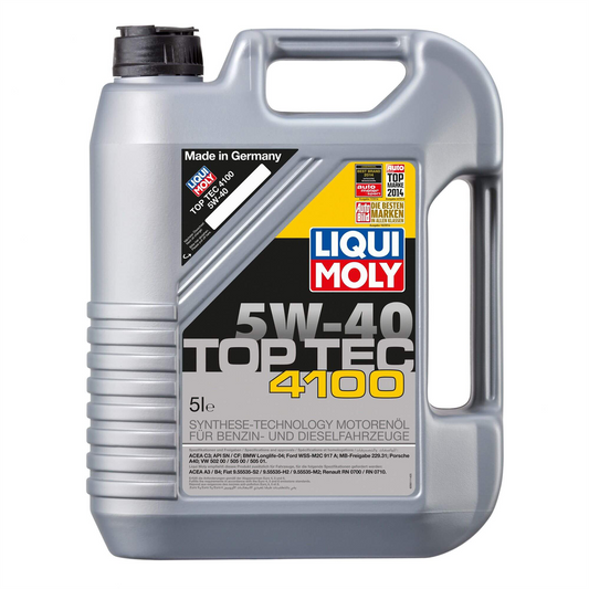 Liqui Moly 5w40 Fully Synthetic Engine Oil TOP TEC 4100 ACEA C3 API SN