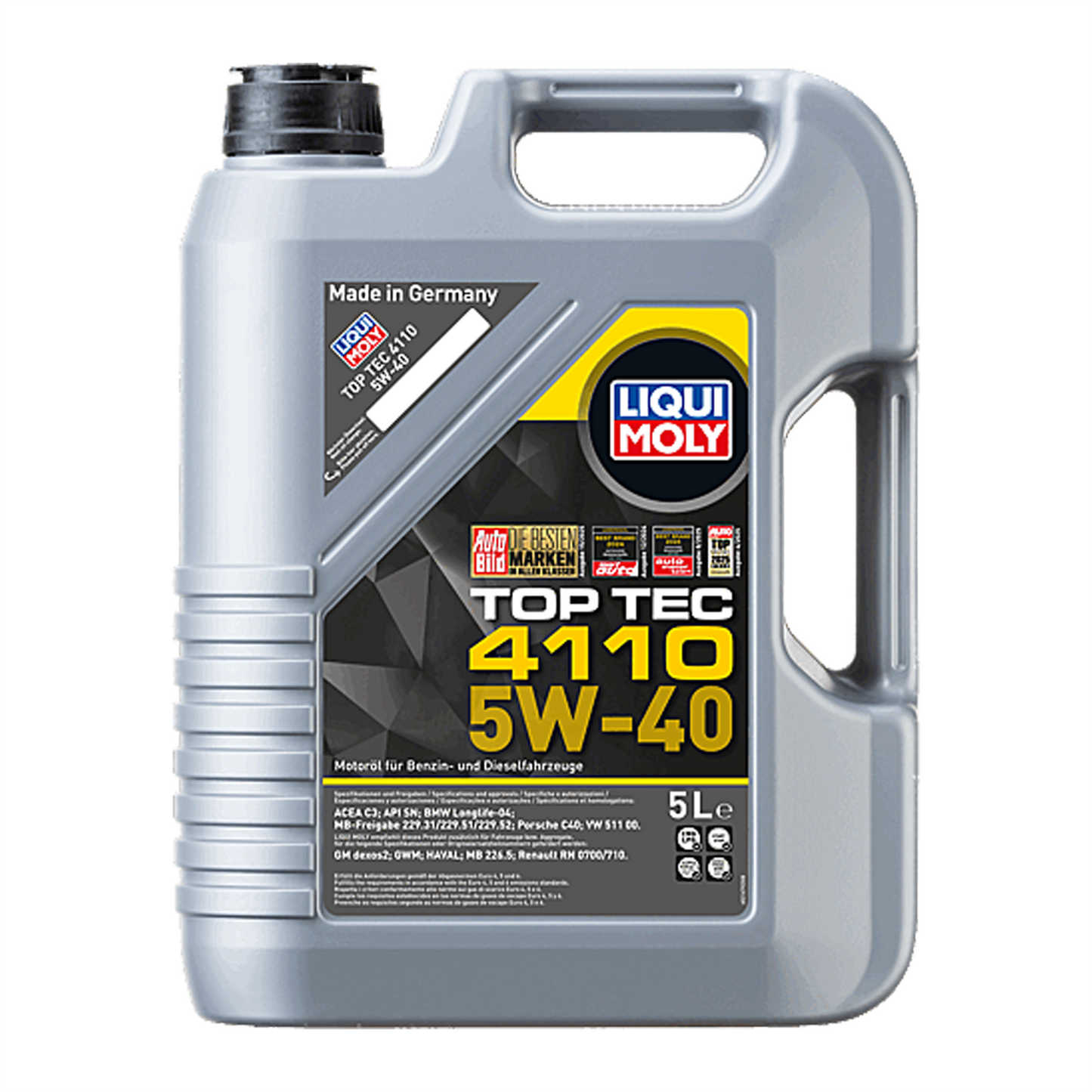 Liqui Moly Top Tec 4110 5W40 Engine Oil ACEA C3 BMW LL-04 VW 511 MB 229.31 5L