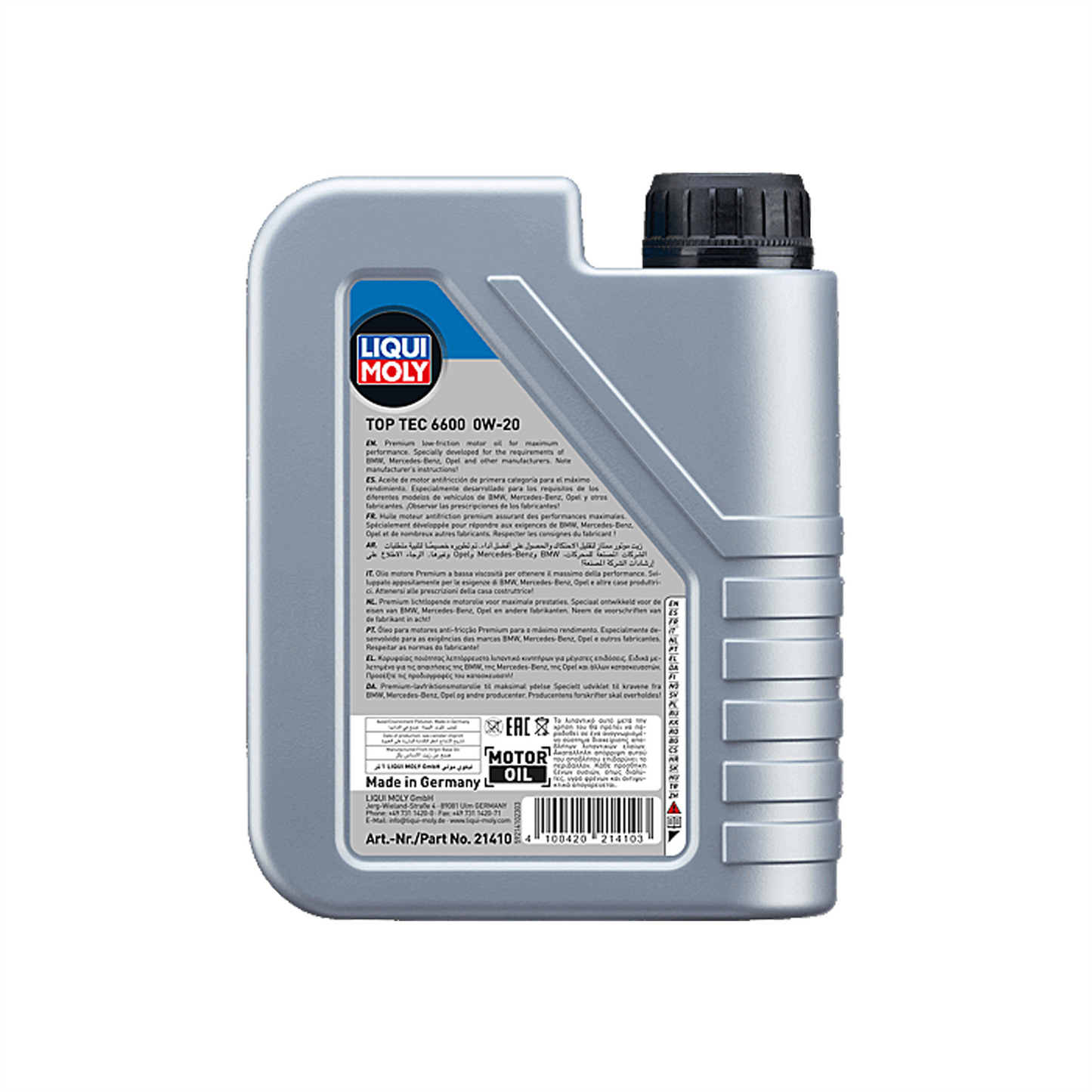 Liqui Moly Top Tec 6600 0W20 Fully Synthetic Engine Oil ACEA C5 C6 MB 229.72 1L