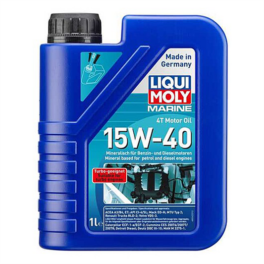 Liqui Moly 15W-40 Marine 4T Mineral Engine Oil ACEA A3/B4 E7 CI-4 SL