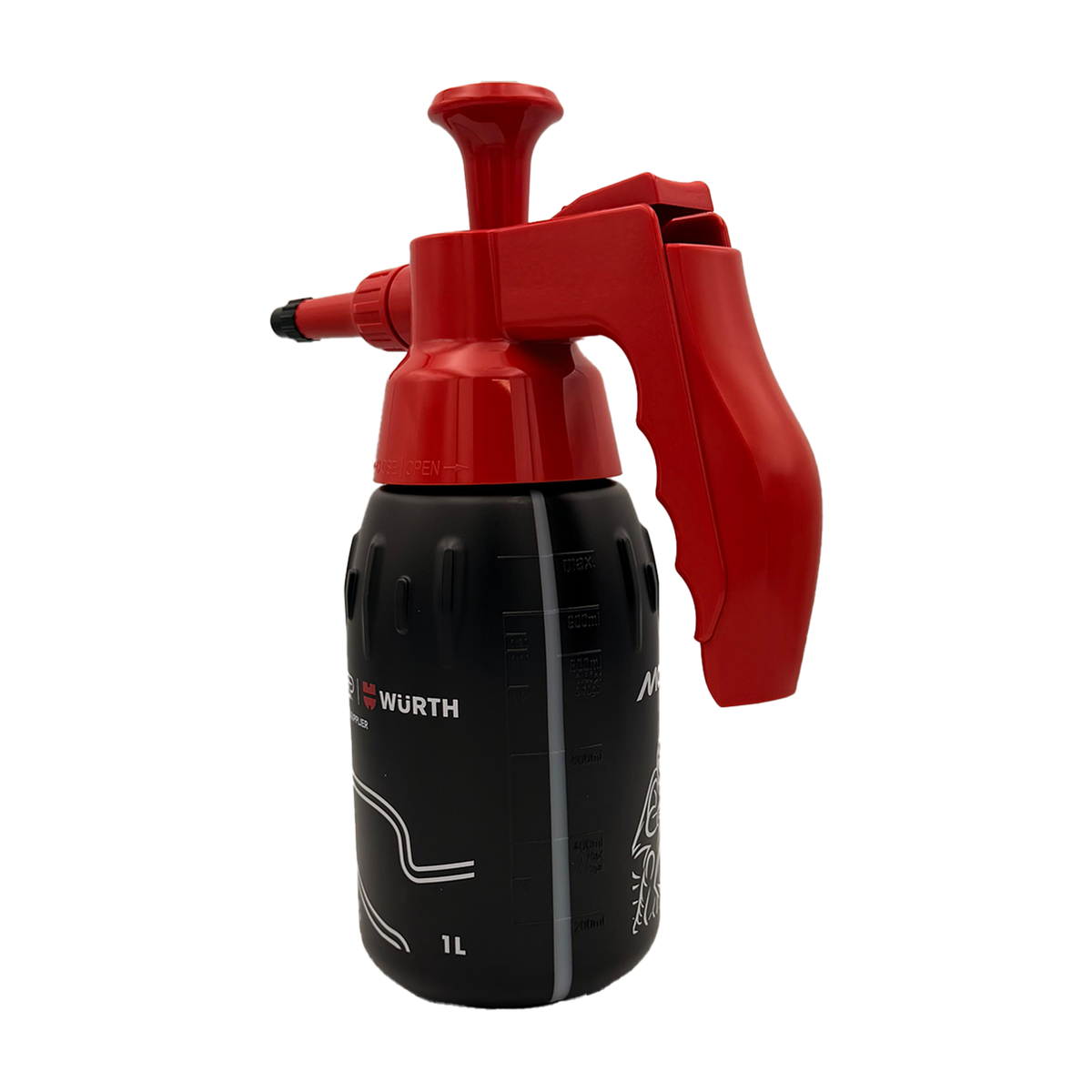 WÜRTH MotoGP 1L Pressure Sprayer Bottle – Refillable Workshop Spray Bottle with Adjustable Nozzle, Ergonomic Handle & Fluid Level Indicator