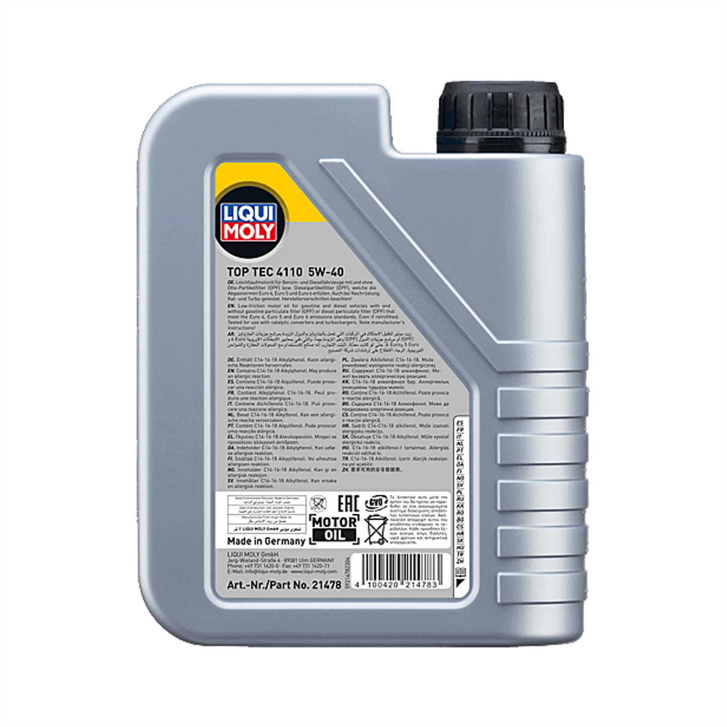 Liqui Moly Top Tec 4110 5W40 Engine Oil ACEA C3 BMW LL-04 VW 511 MB 229.31 1L