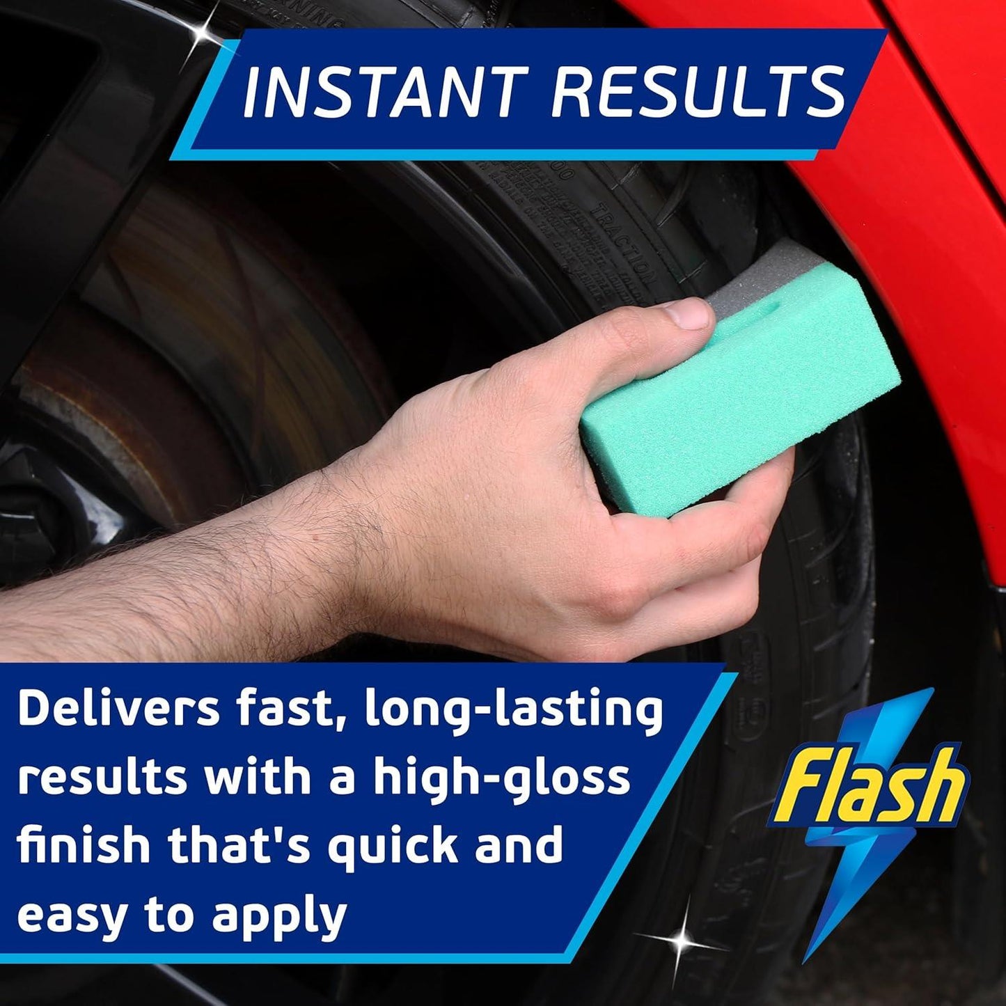 FLASH Tyre Shine Instant Dressing Spray Wet Look & Protection for Tyres 500ml