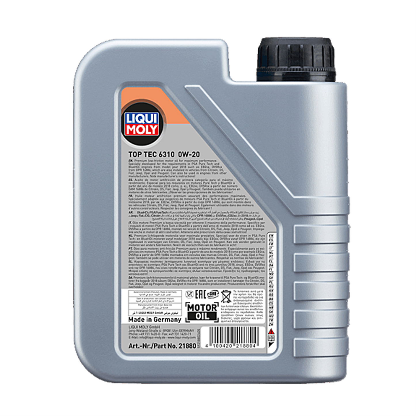 Liqui Moly 0W20 Fully Synthetic Engine Oil ACEA C5/C6 API SP  PSA B71 2010