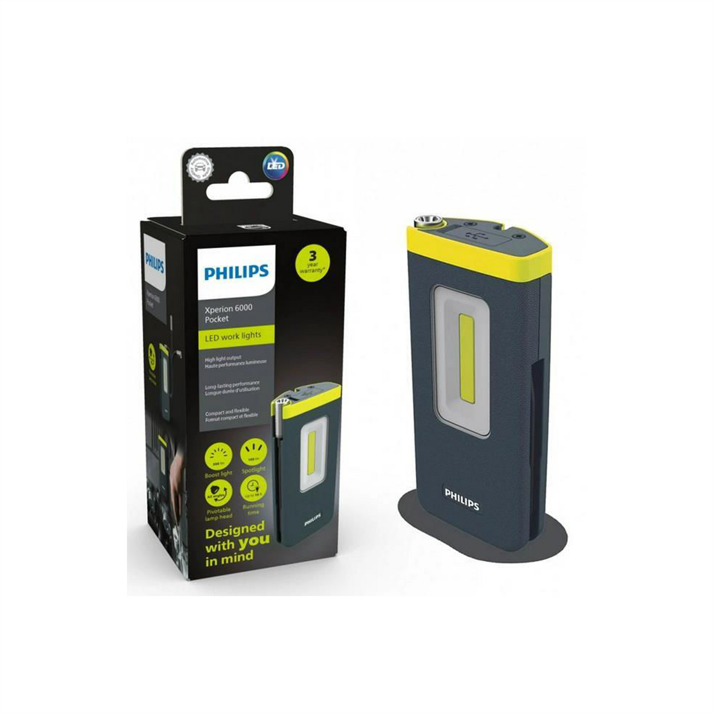 Philips LED Workshop Lamp Work Lamp Flashlight Pocket Lamp Battery Wireless