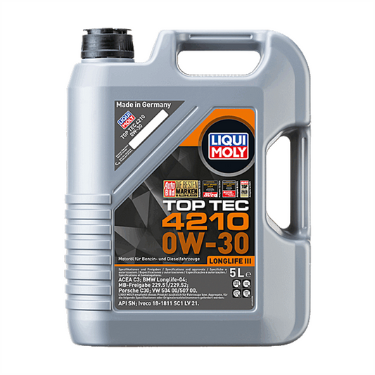 Liqui Moly Top Tec 4210 0W30 Engine Oil Longlife 3 ACEA C3 BMW LL-04 5L