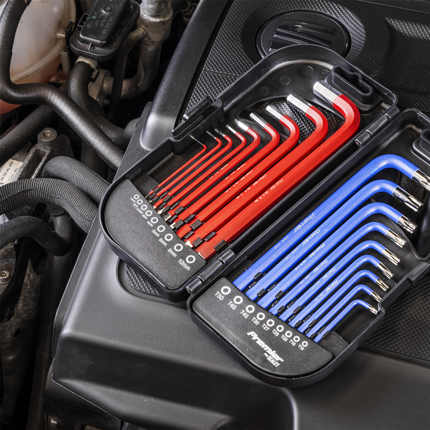 Sealey AK7176 18pc Long TRX-Star & Ball-End Hex Key Set Anti-Slip