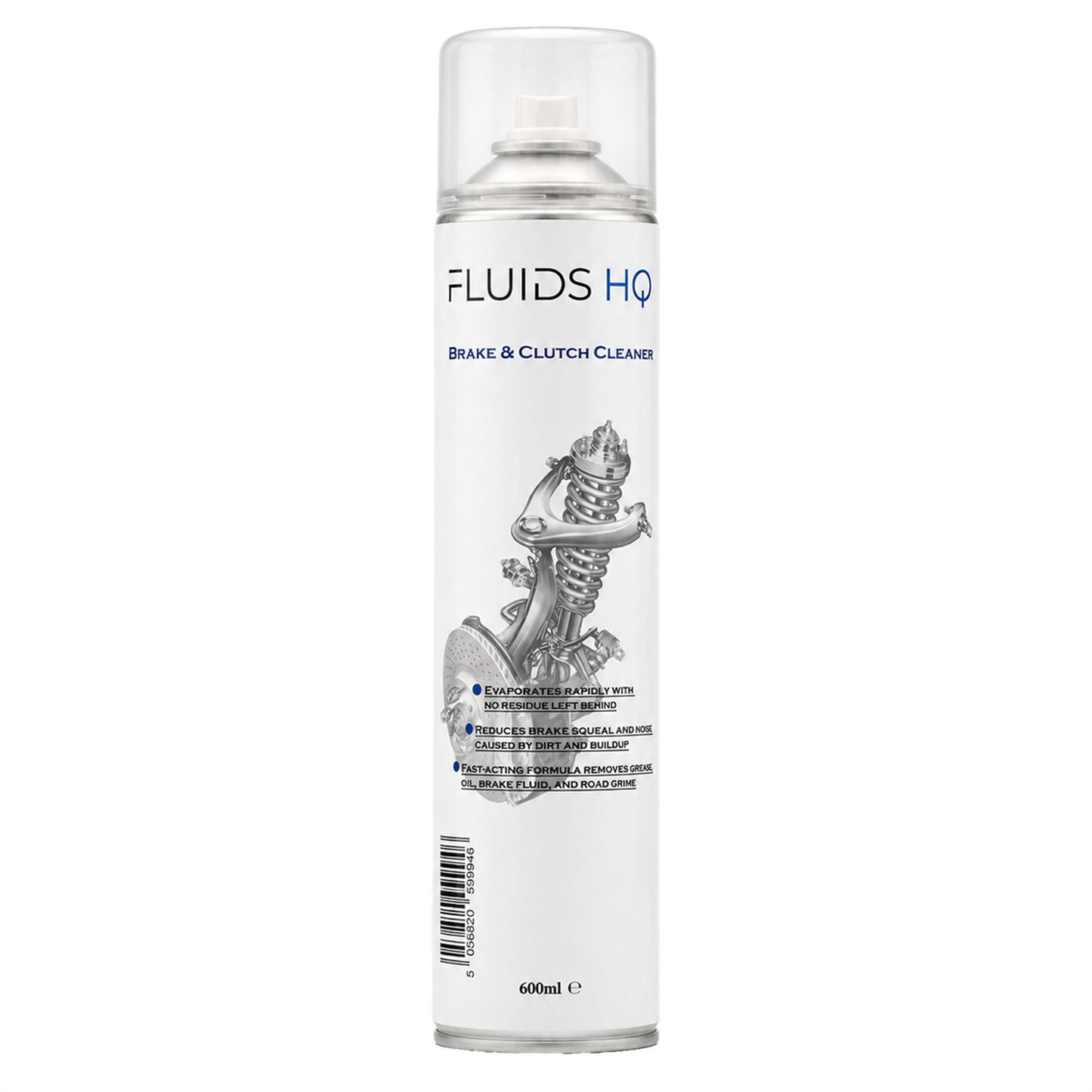 Fluids HQ Brake And Clutch Cleaner Aerosol Solvent Spray Parts Degreaser 600ml