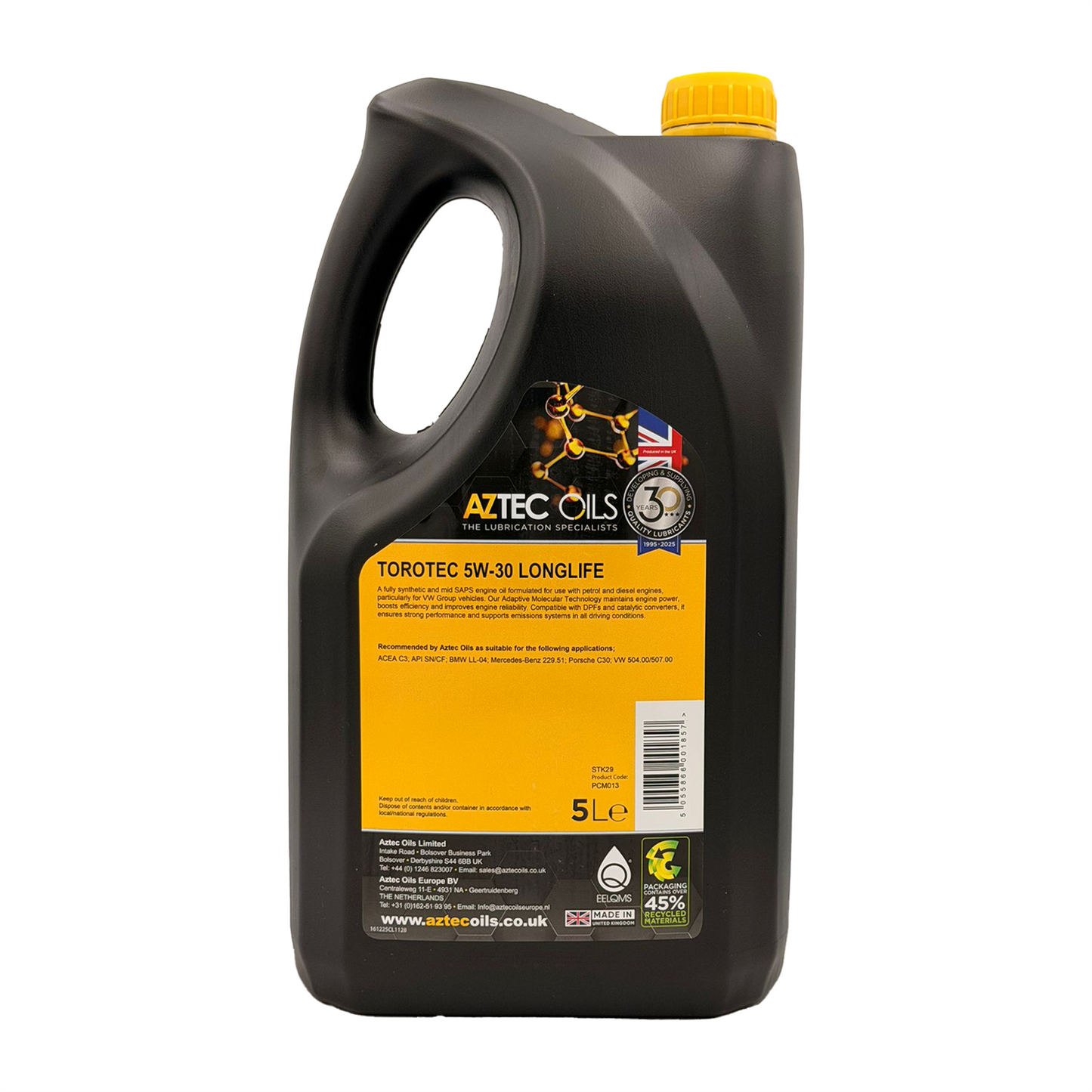 Aztec 5W30 Fully Synthetic Engine Oil LongLife ACEA C3 API SN/CF LL-04