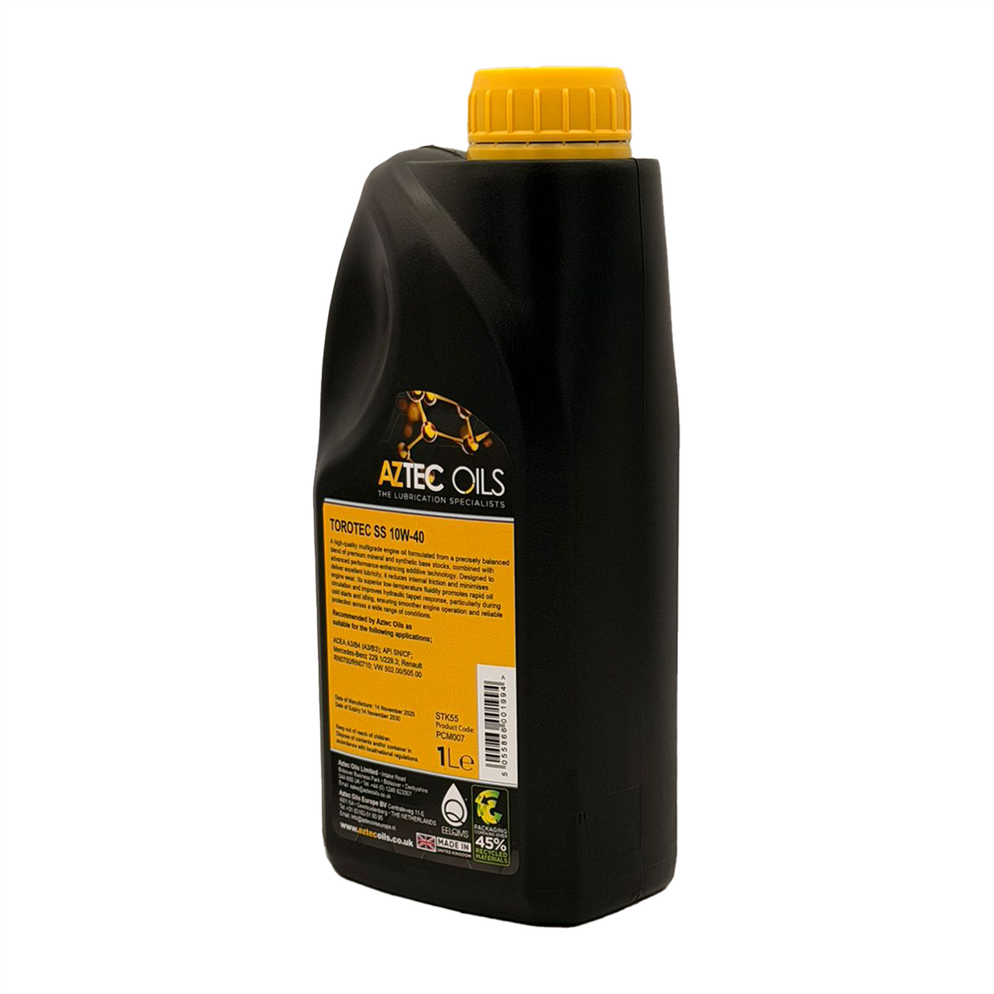 10w40 Semi Synthetic Engine Oil Aztec SS ACEA A3/B4 API SN/CF VW 502/505