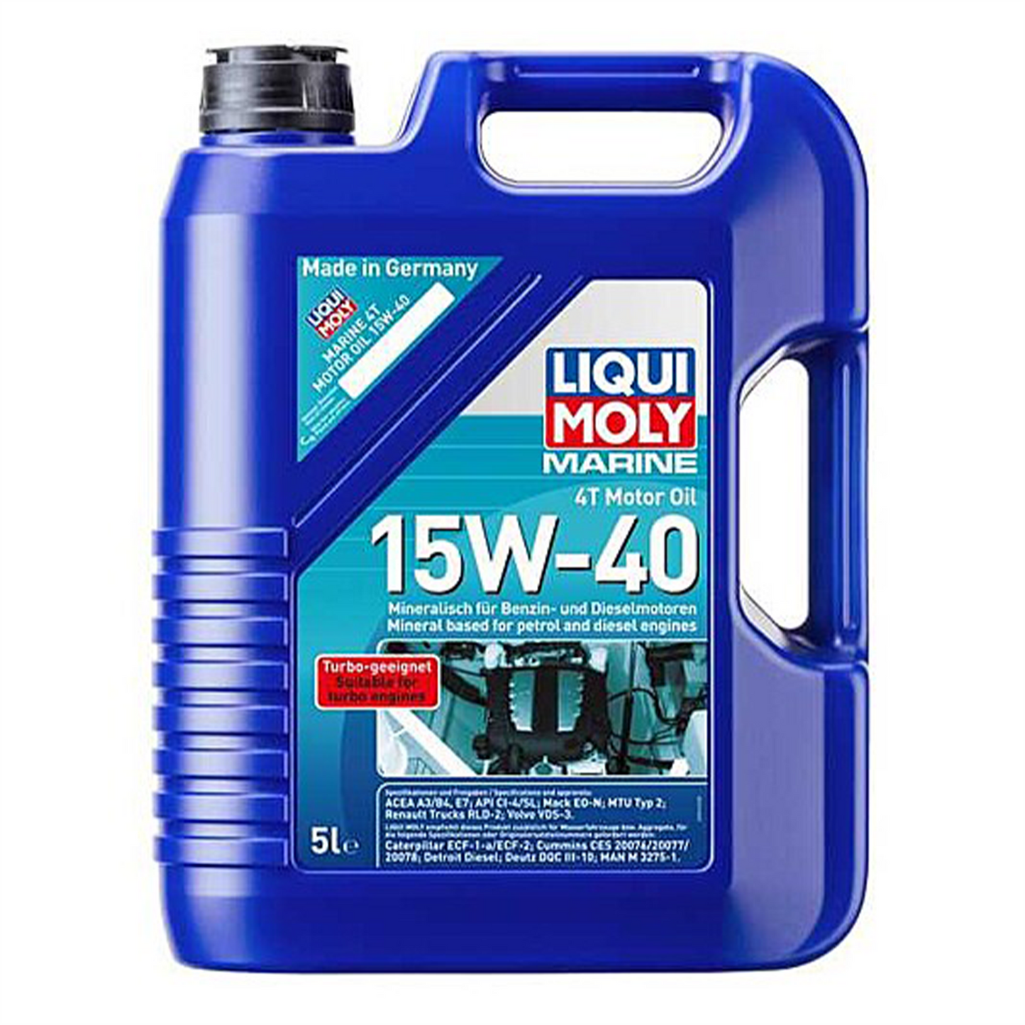 Liqui Moly 15W-40 Marine 4T Mineral Engine Oil ACEA A3/B4 E7 CI-4 SL