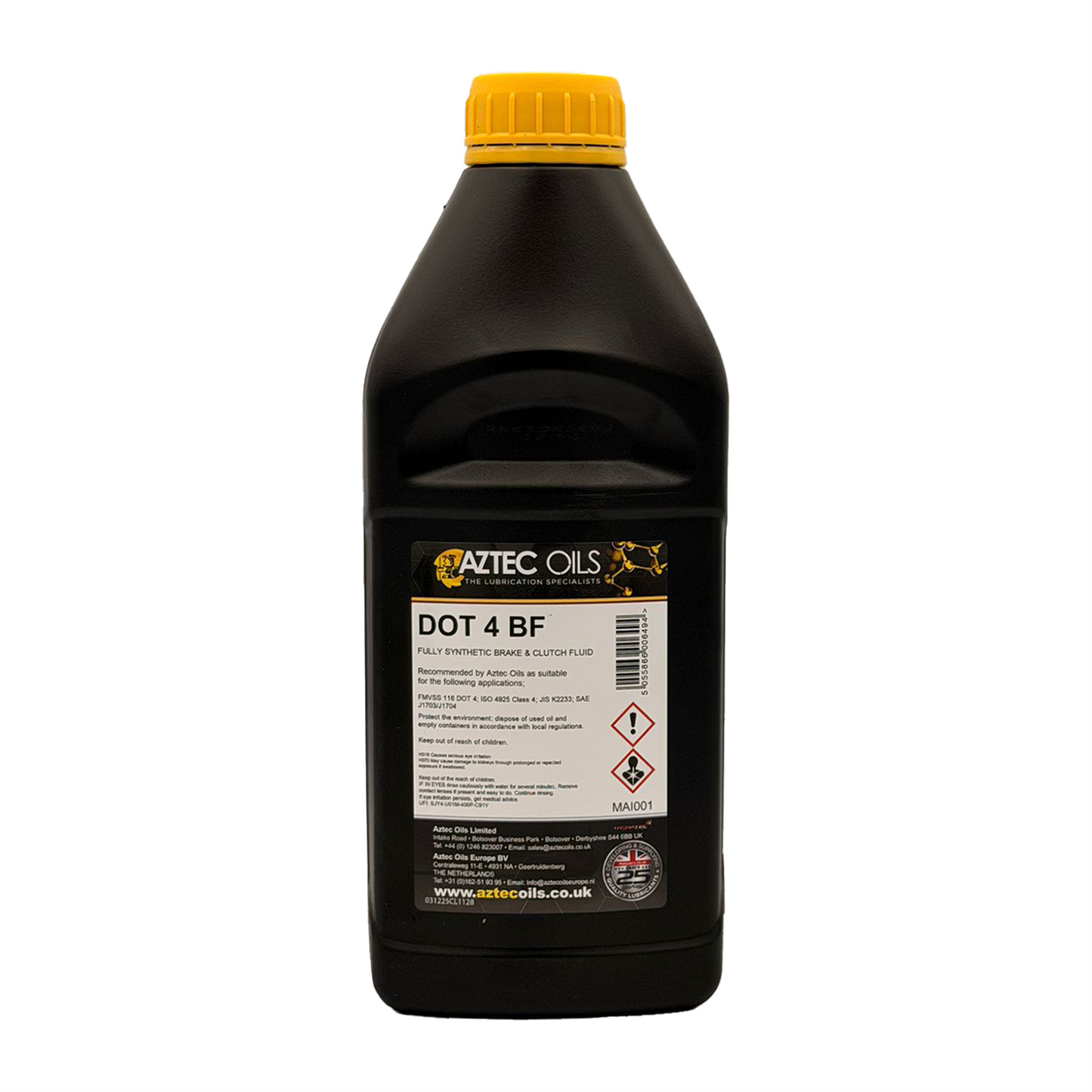 Aztec Hydratec DOT 4 Brake Fluid Premium For SAE J1703 ISO 4925 FMVSS 116 1L